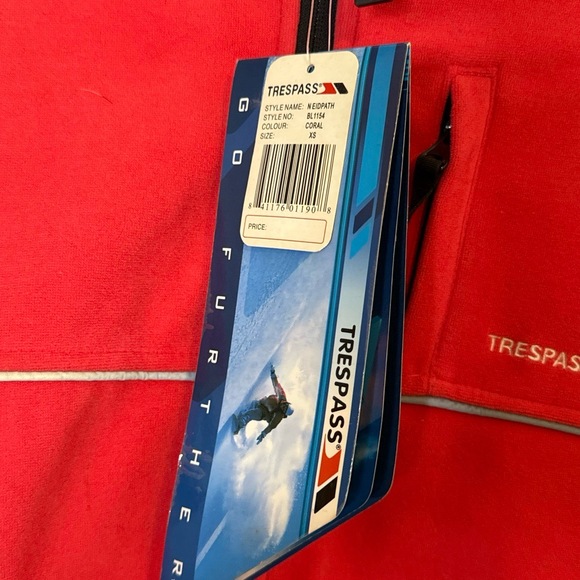 Vintage NWT Trespass Softshell‎ Ski Snownoard Jacket Womens XS Coral Cream READ - Picture 3 of 12